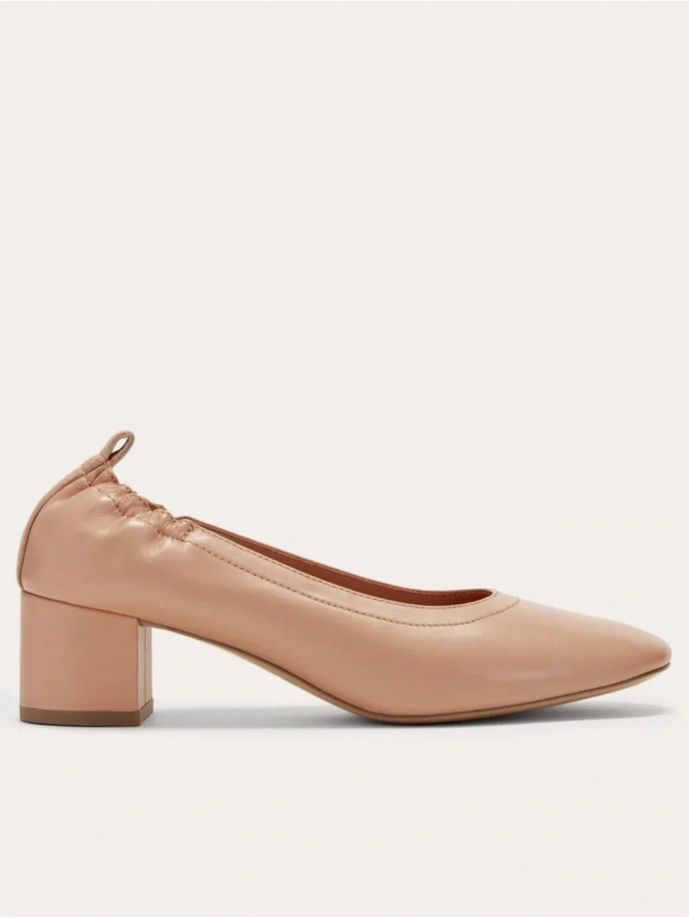 Everlane Day Heel Blush Tan Size 7 Ballet Block Heel 100% Leather NWOB - Picture 3 of 8